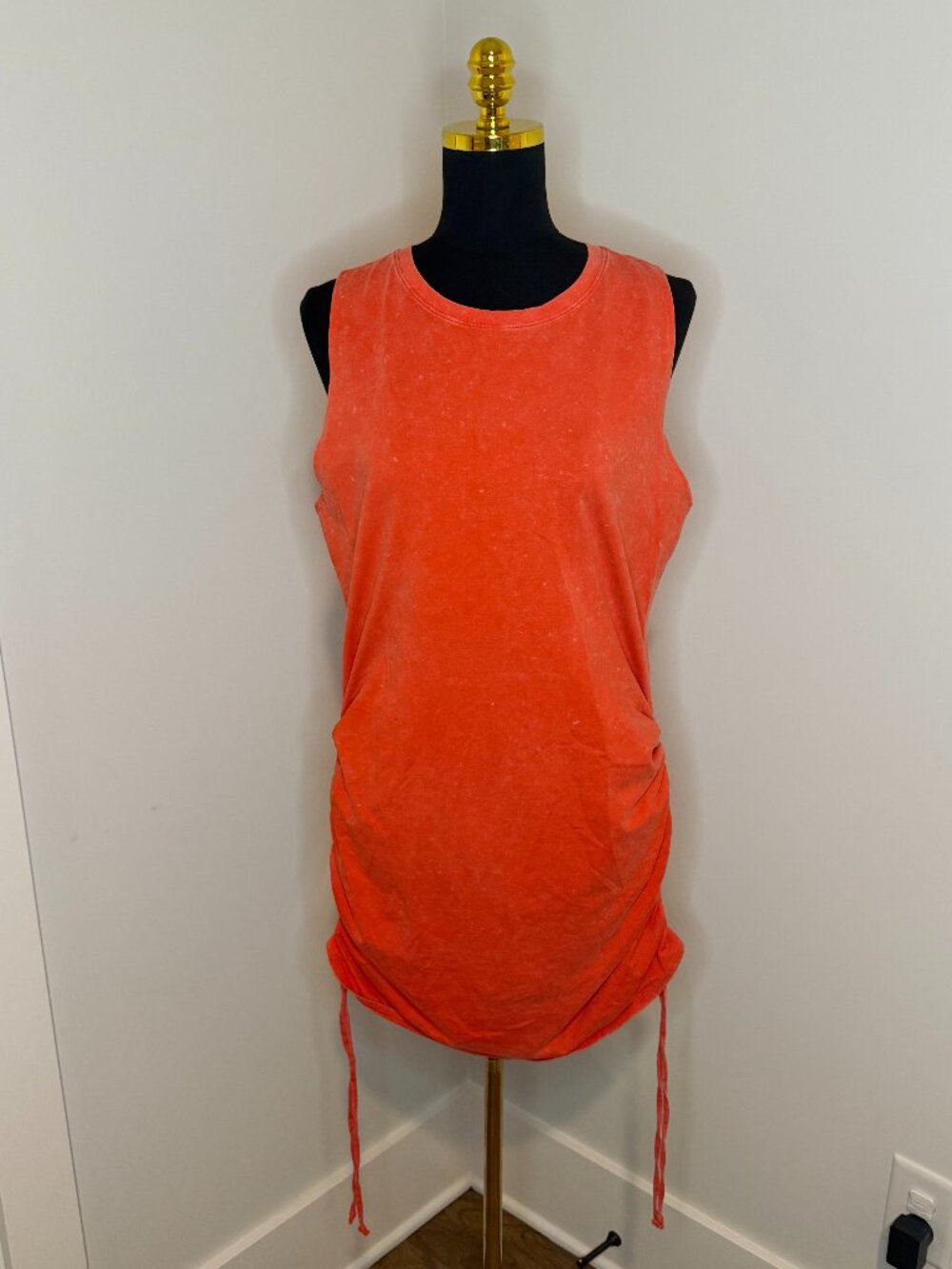 PINK Sleeveless Ruched Side Tank Dress (XL)